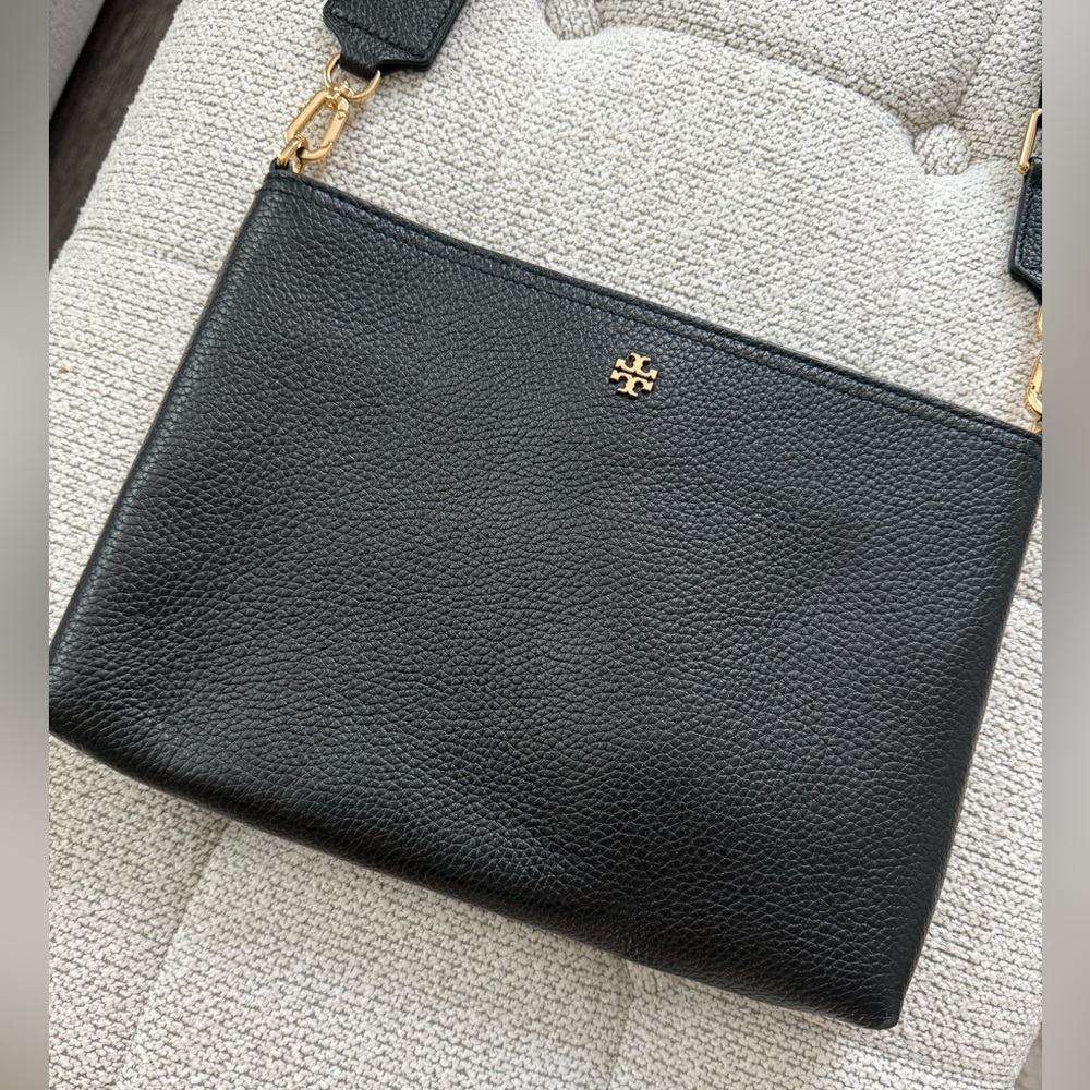 Tory Burch Black Pebbled Leather Crossbody